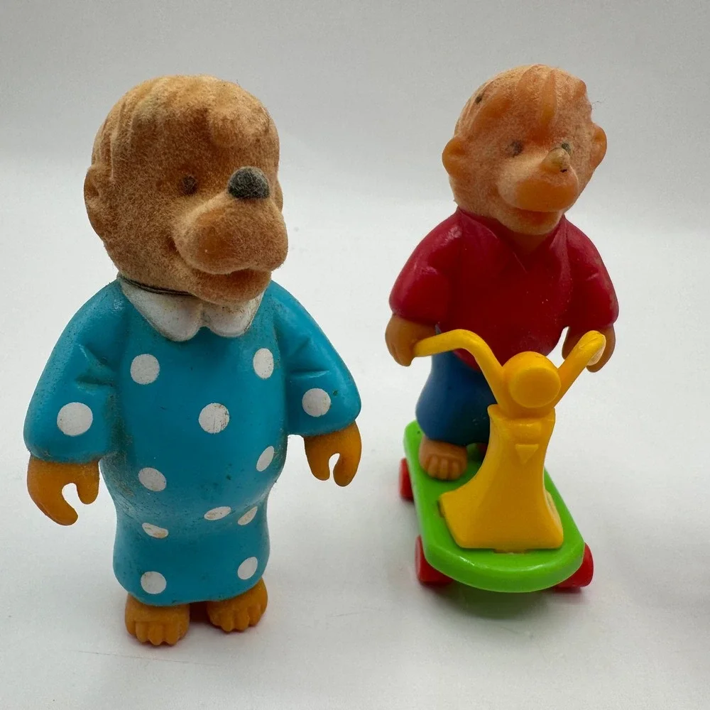 Berenstain Bears PVC Figures Kids 3pc Multicolor‎ 1986 Mama Brother Bear Scooter